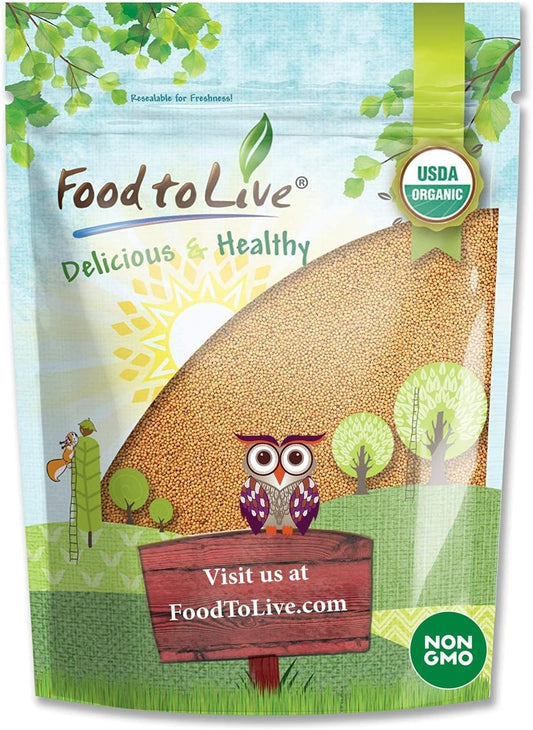 Food to Live - Organic Yellow Mustard Seeds, 3 Pounds - Non-GMO, Whole Dried Spice, Vegan, Kosher, Bulk, Spicy, Pungent Flavor