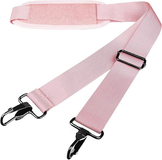 Askuko Shoulder Strap, 56 Inch Universal Adjustable Shoulder Belt Replacement Laptop Bag Shoulder Strap with Metal Hooks for Briefcase, Laptop Messenger Crossbody Bag, Luggage Duffel Camera, Pink