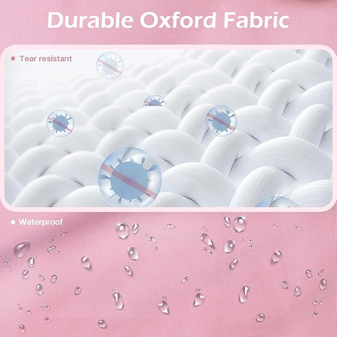 MISSLO 43" Pink Garment Bags for Travel for Women Waterproof Oxford Fabric Suit Bags for Closet Storage Dress Cover Hanging Clothes Bag