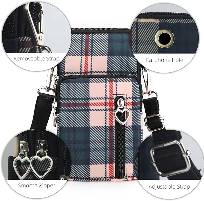 JANKS Small Crossbody Bag for Women - Mini Phone Purses with Crossbody Strap and Wallet - Nylon Arm Bag