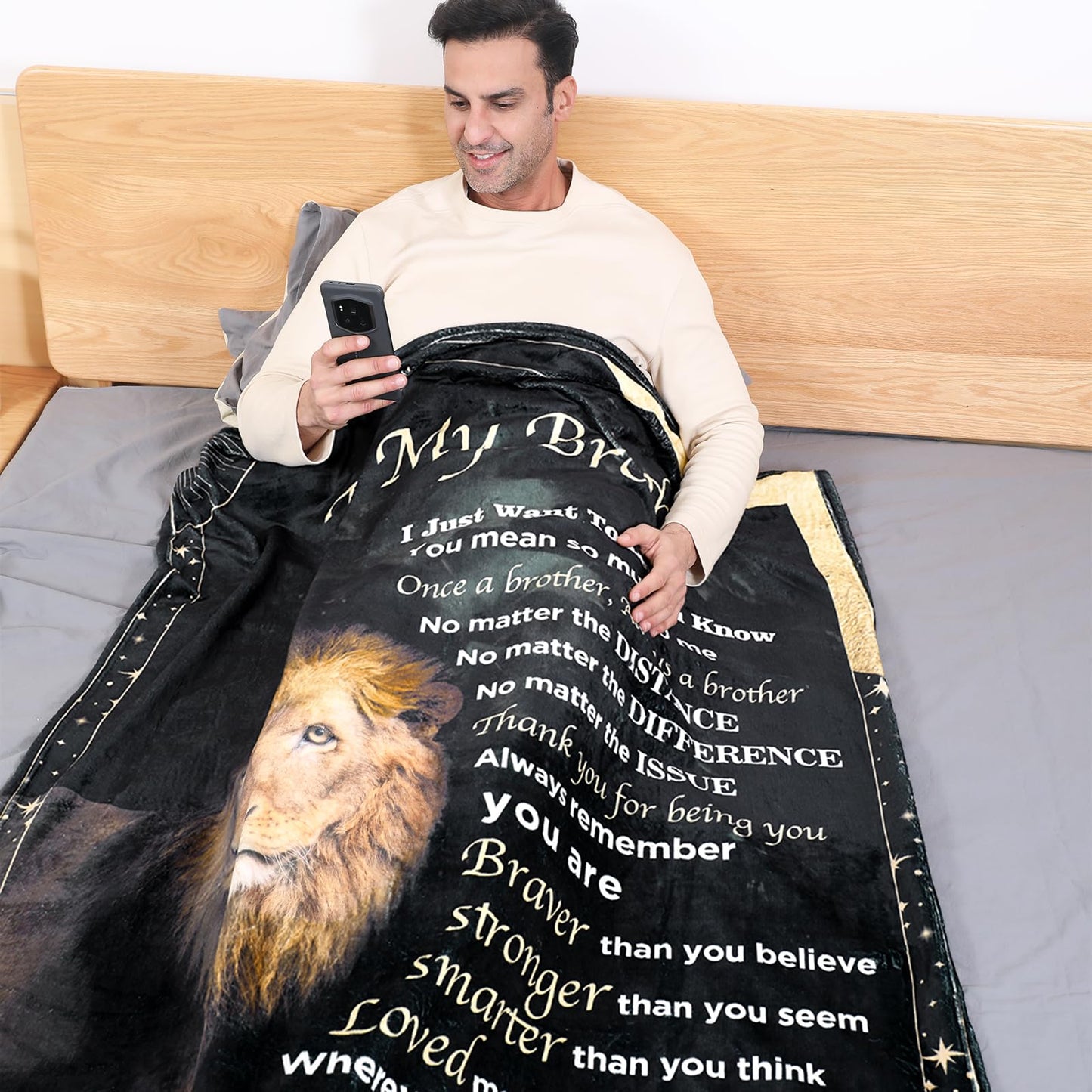 Ujifuis Gifts for Brother Blanket Gifts from Sister to Brother Birthday Gifts for Men Birthday Gifts for Brother Gifts from Sister for Brother Lion Blanket Gift for Brother 60"x80"