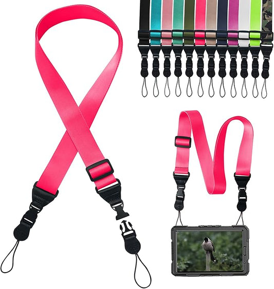 Adjustable Shoulder Strap:Comfortable iPad Strap Nylon Neck Lanyard for iPad/Samsung Tablet Case,Camera Binocular Crossbody Laptop Luggage Bag(Pink)