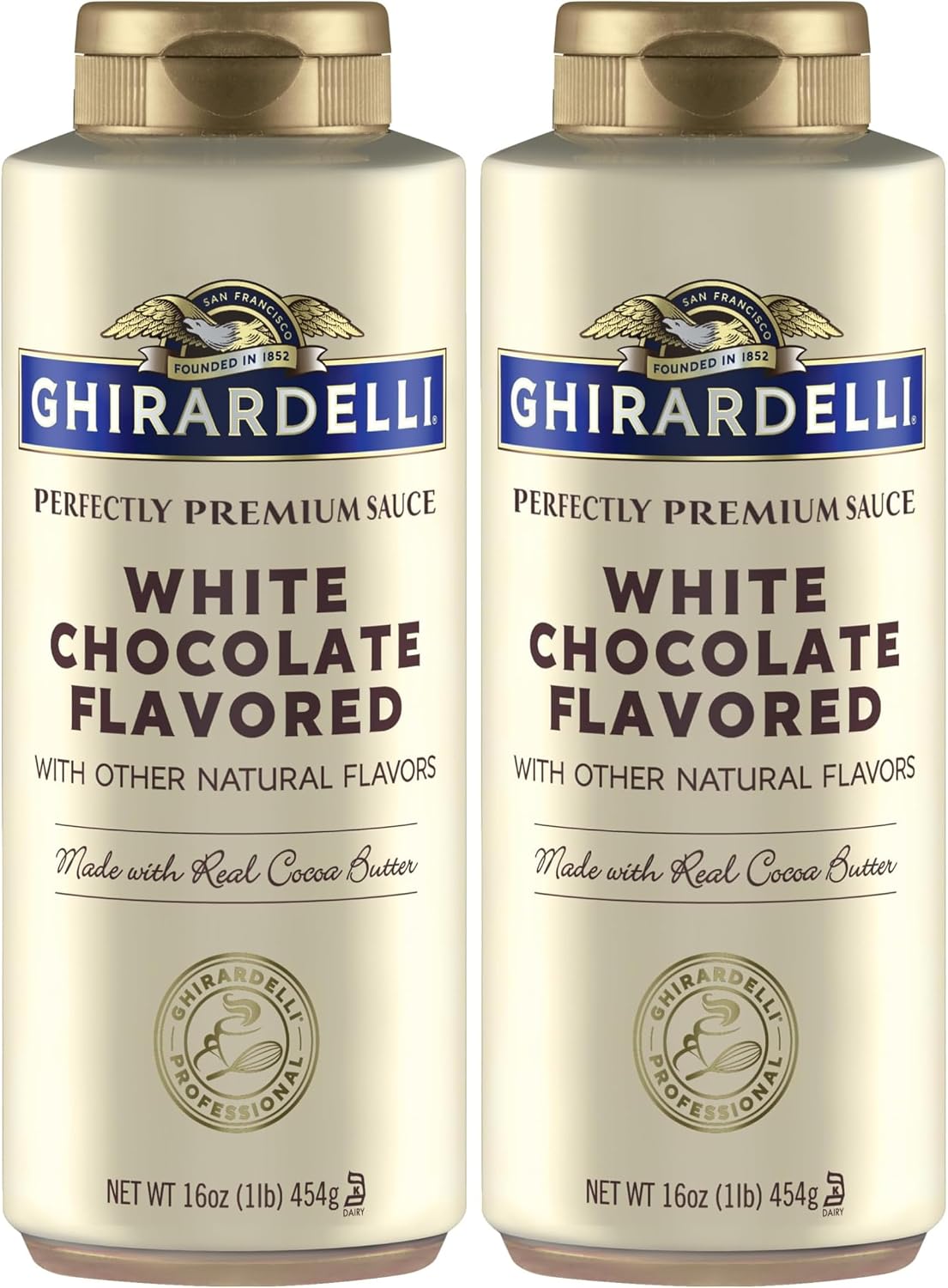 Ghirardelli White Chocolate Flavored Sauce Squeeze Bottle, 16 oz (Pack of 2)