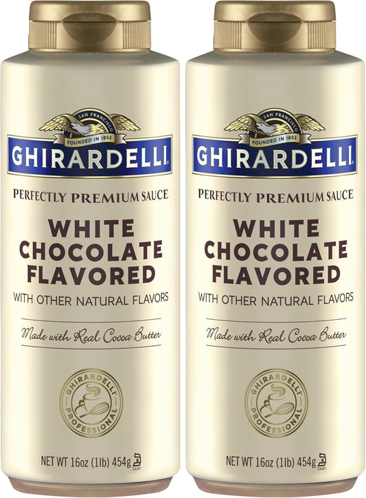 Ghirardelli White Chocolate Flavored Sauce Squeeze Bottle, 16 oz (Pack of 2)