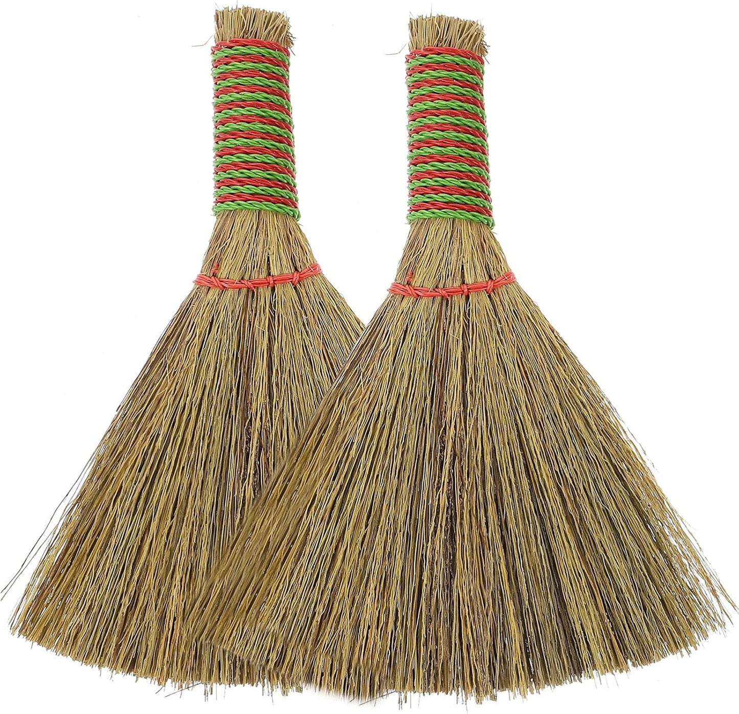 SHERCHPRY Desktop Broom Small Hand Broom 5.11X4.13X0.70In Straw Bristle Mini Whisk for Table Pc Keyboard Dust Cleaning Household Use 2 Pack