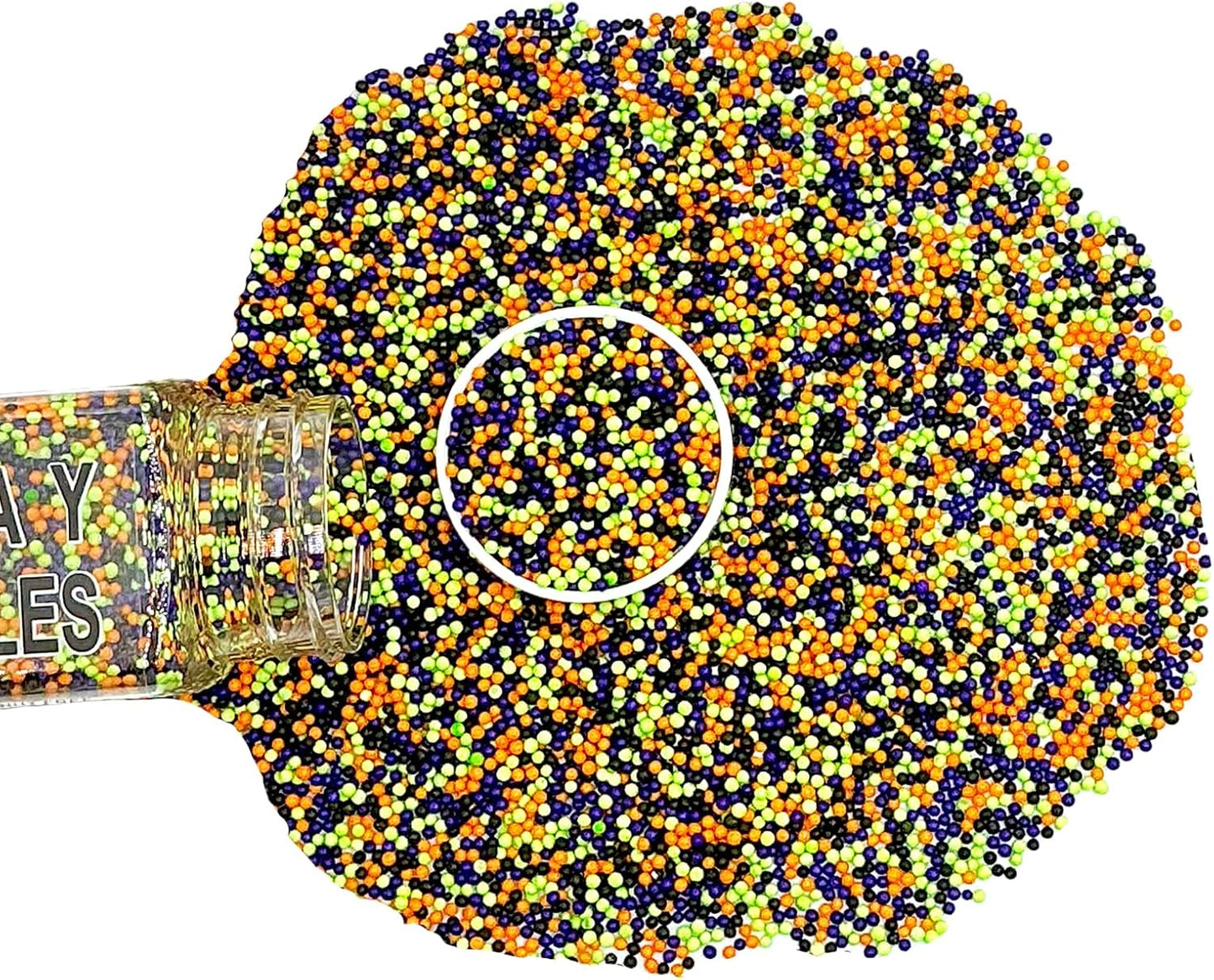 Homipooty Halloween Nonpareils Sprinkles for Cake Decorations 110g/3.88oz 2mm Mini Purple Black Orange Green Pearl Sprinkles Cupcake Topper and Cake Decorations Supplies