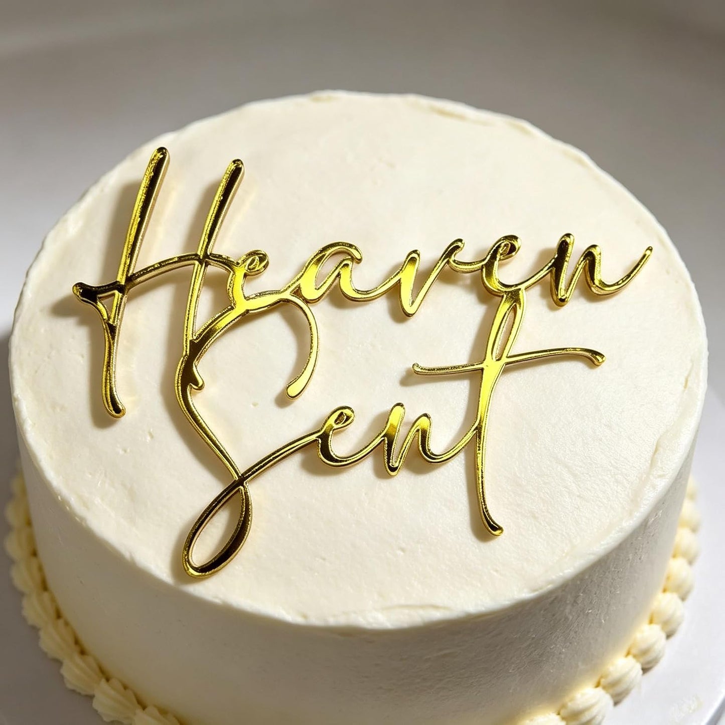 Heaven Sent Cake Topper,Acrylic A Little Piece of Heaven Cake Topper for Baby Shower,Gender Reveal Party Decorations,Baby Girl Boy Decorations