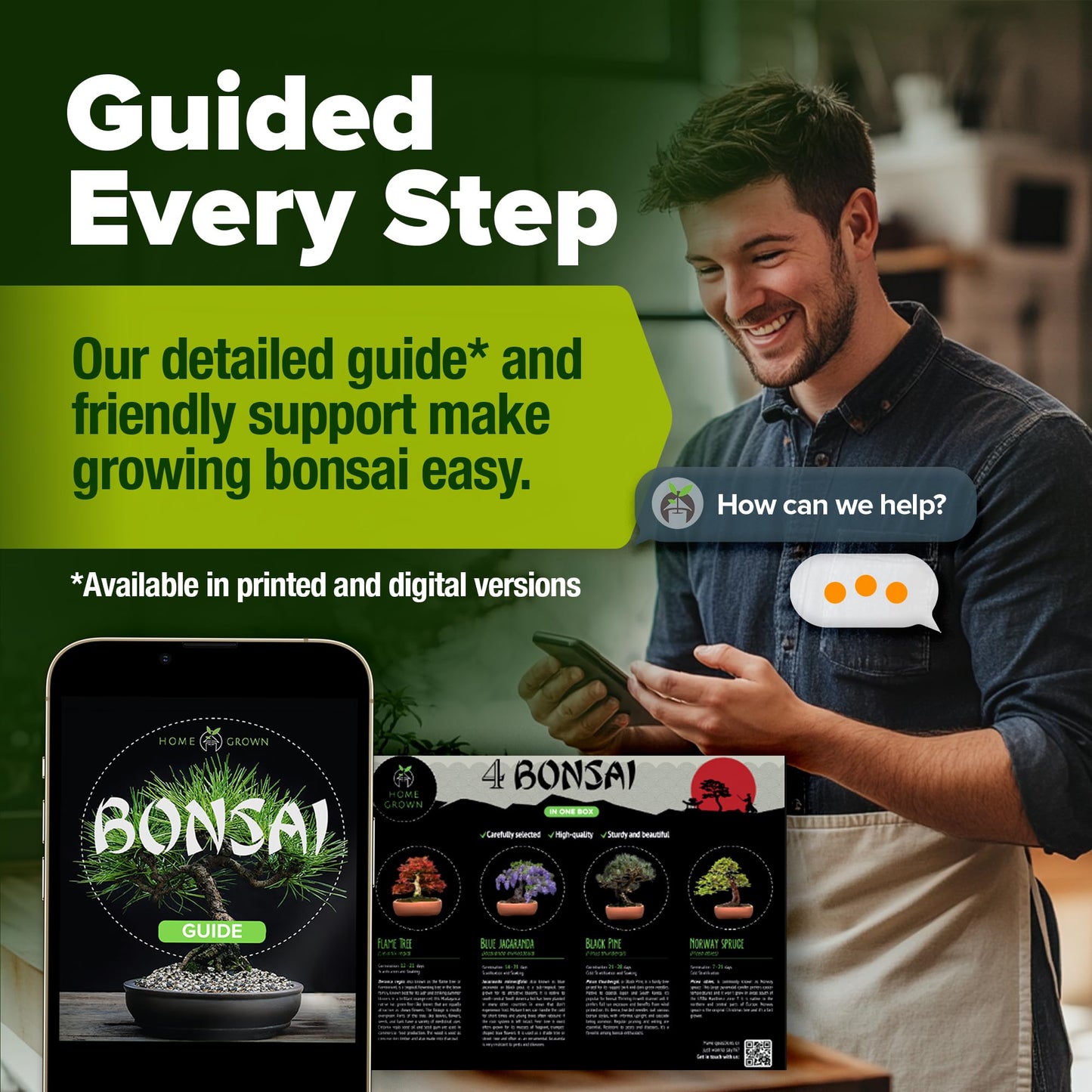 Bonsai Tree Kit - Gifts for Men & Women - Grow 4 Bonsai Trees - Unique Gardening Crafts for Adults, DIY Hobbies for Plant Lovers & Gardeners - Unusual Christmas Gift Ideas for Mom & Dad