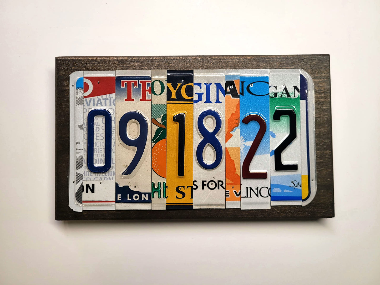 Customized 10th Anniversary Aluminum License Plate Sign - Custom License Plate Sign for Anniversarys, BIrthdays, Weddings, Special Occasions - Unique Gift made from Authentic License Plates