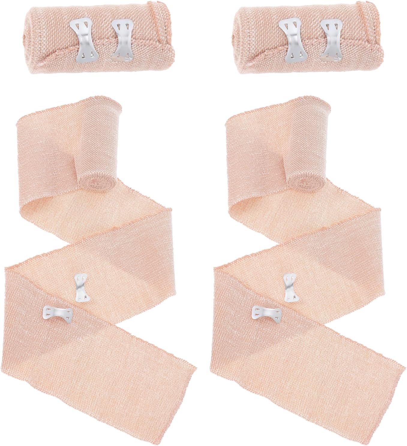 Beavorty 4Rolls Cohesive Elastic Sports Bandages Skin Tone Leg Wrap for Injury Prevention Flexible Compression Wrap for Ankle and Calf Support Breathable and Easy to Use