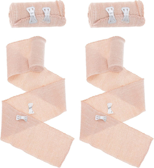 Beavorty 4Rolls Cohesive Elastic Sports Bandages Skin Tone Leg Wrap for Injury Prevention Flexible Compression Wrap for Ankle and Calf Support Breathable and Easy to Use