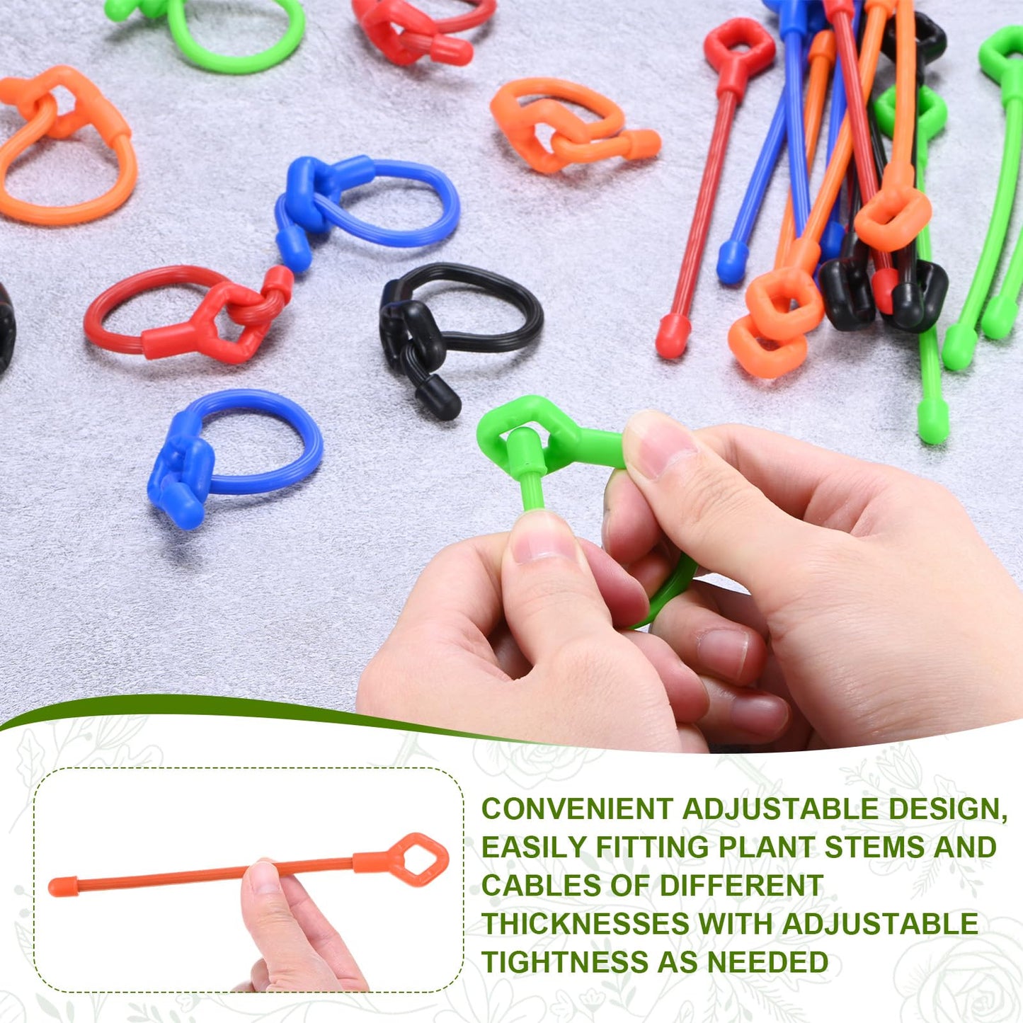 M METERXITY 12-Pack Adjustable Plant Ties, 6inch/15.24cm Silicone Flexible Multi-Function Sturdy Garden Twist Tie for Plant Support/Tree/Shrub/Vine, Reusable Support Twine [Orange]