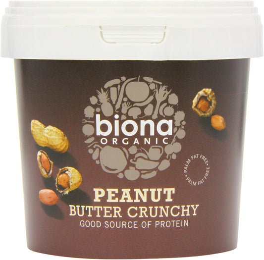 Biona Organic Peanut Butter Crunchy 1kg - Pack of 2