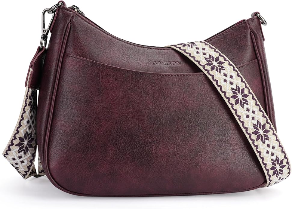 APHISON Trendy Leather Crossbody Purse with Adjustable Strap, Women's Shoulder Handbag