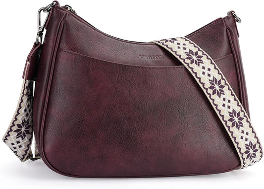 APHISON Trendy Leather Crossbody Purse with Adjustable Strap, Women's Shoulder Handbag