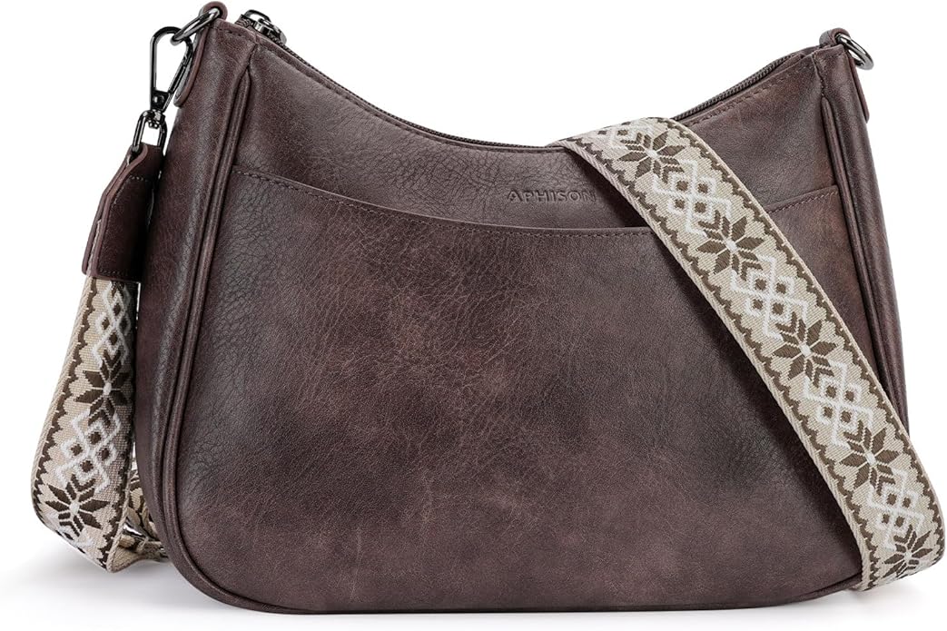 APHISON Trendy Leather Crossbody Purse with Adjustable Strap, Women's Shoulder Handbag