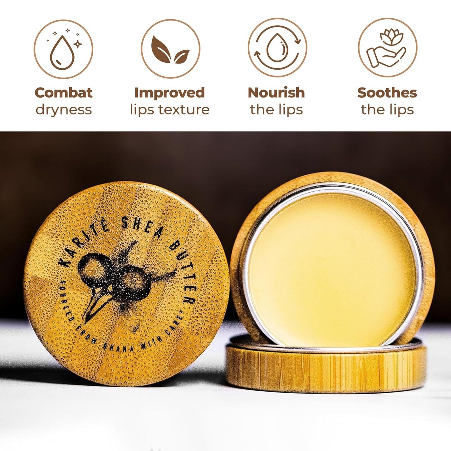 Karité Baume à Lèvres Nourishing Lip Balm - Intense Lip Moisturizer for Dry Lips, Shea Butter, Organic Jojoba & Rosehip Oil Blend, Dermatologist-Formulated & Approved, Cruelty-Free & Hypoallergenic