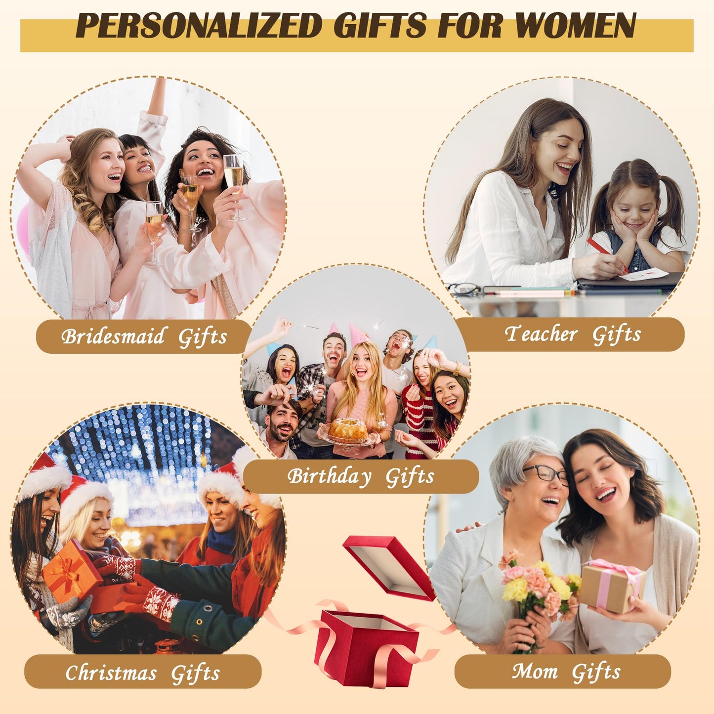 YOOLIFE Birthday Gifts for Mom, Thank You Gift for Women Monogram Letter Beach Bags for Women Personalized 21st 30th 40th 50th 60th Birthday Gifts for Her Female Mom Gift Basket Letter C