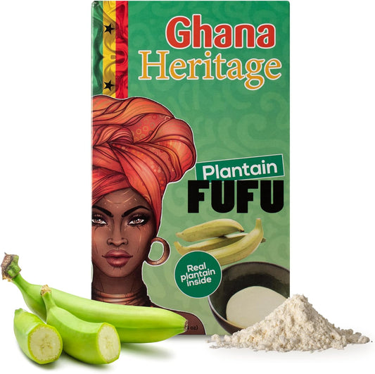 Ghana Heritage Plantain Fufu Flour 24 oz - Versatile Fufu Mix for Traditional Swallow Maker Meals - African Fufu Powder for Plantain Fufu Dishes - Ideal for Soups, Stews