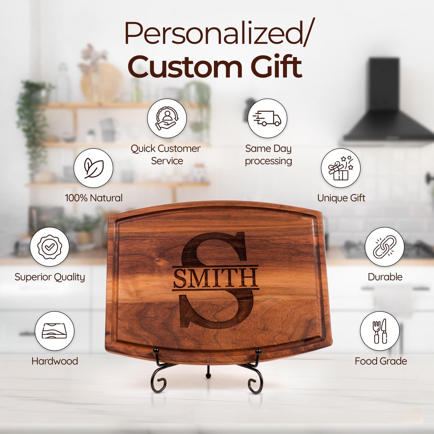 Personalized Charcuterie Board, Custom Cutting Board - Perfect Wedding gift, Anniversary, Bridal Shower, Birthday, Christmas, Engagement, Mother's Day, Father's Day, Cool Closing Present, Corporate