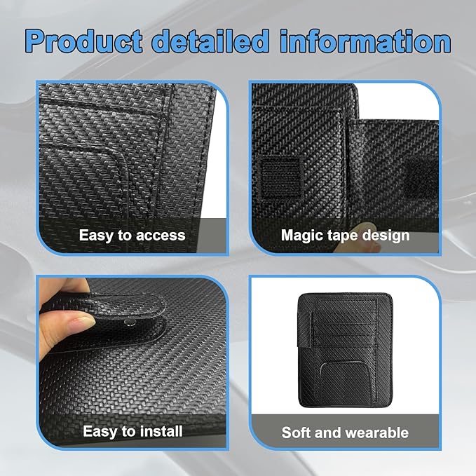 Augeny 2 PCS Car Sun Visor Organizer, Auto Visor Organizer and Storage, Registration and Document Holder, Vehicle Accessories for Sunglasses Document Card Pen Driver License (Carbon Fiber Black)