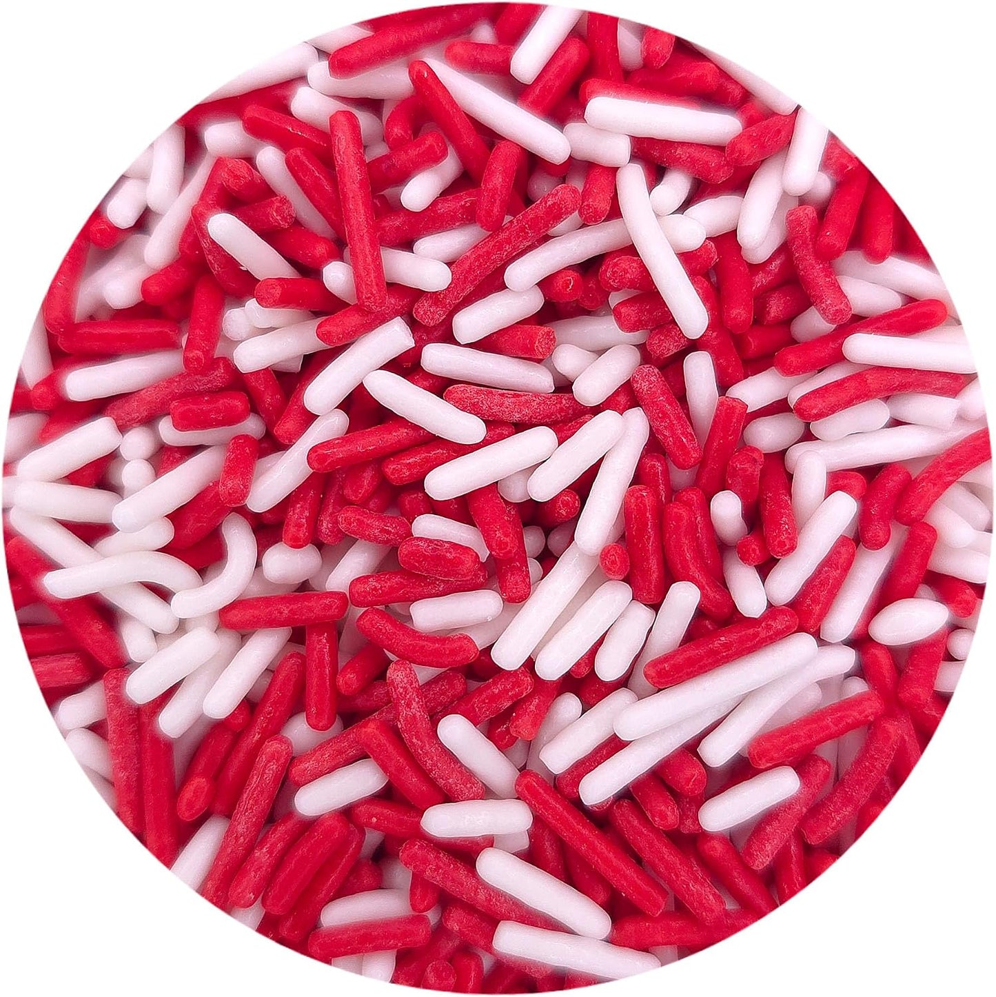 NCS Red & White Jimmies Edible Sprinkles – Cupcake, Cake & Cookie Decorations, 7 oz