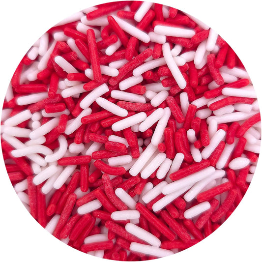 NCS Red & White Jimmies Edible Sprinkles – Cupcake, Cake & Cookie Decorations, 7 oz