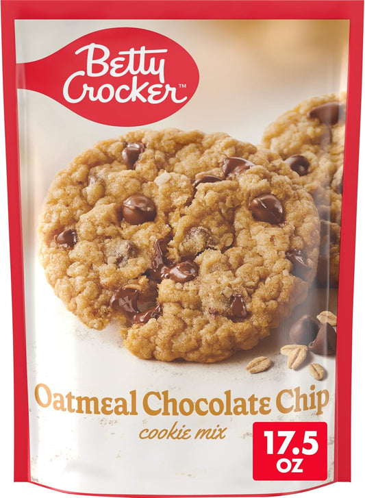 Betty Crocker Oatmeal Chocolate Chip Cookies, Cookie Baking Mix, 17.5 oz