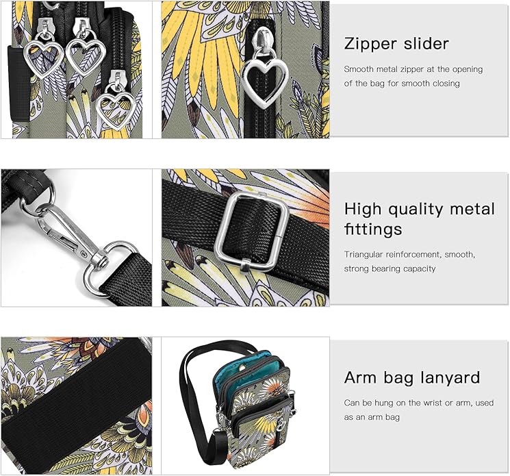 BIAOTIE Lightweight Small Crossbody bags Cell Phone Purses Travel Pouch Shoulder Bag for Women