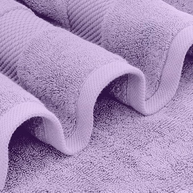 White Classic Luxury Soft Bath Sheet Towels - 650 GSM Cotton Luxury Bath Towels Extra Large 35x70 | Highly Absorbent and Quick Dry | Hotel Quality Extra Large Bath Towels Oversized, Lavender, 2 Pack