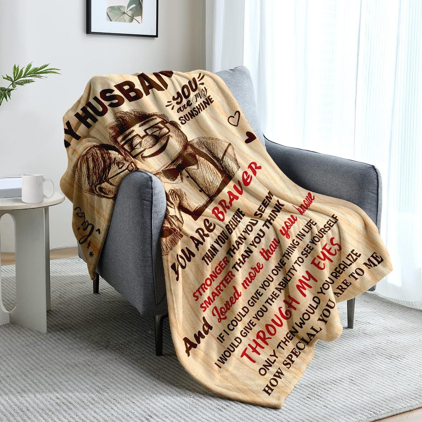 Birthday Gifts for Husband from Wife - Anniversary Wedding Gifts for Men - Romantic Love Present for Him - Christmas Fathers Valentines Day Birthday Gift Ideas for Husband - to My Man Blanket 60"x80"