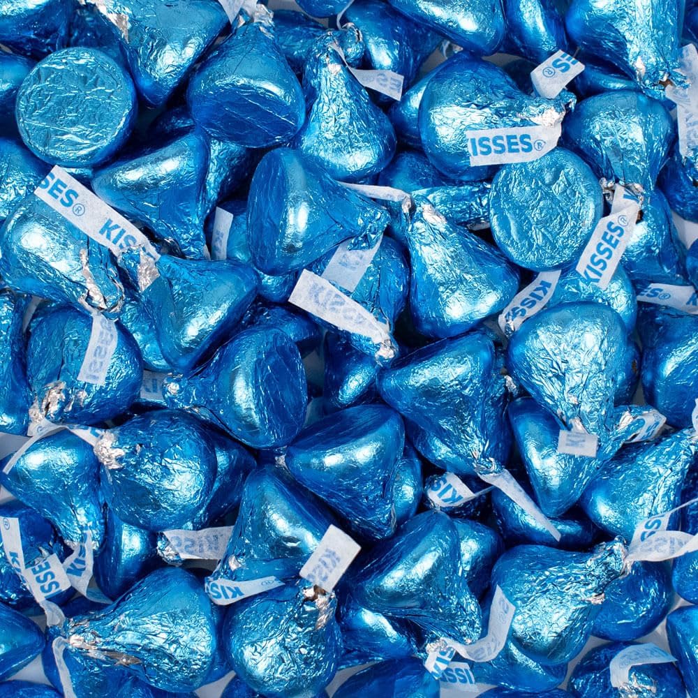 180c Pcs Blue Candy Kisses - Milk Chocolate (Approx. 180 pcs)