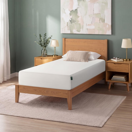 Zinus Green Tea Memory Foam Mattress 8 Inch, Pressure-Relieving Comfort & Full-Body Support, Naturally Fresh, Medium Firm Feel, CertiPUR-US & Oeko-TEX Certified Safe Materials, Twin
