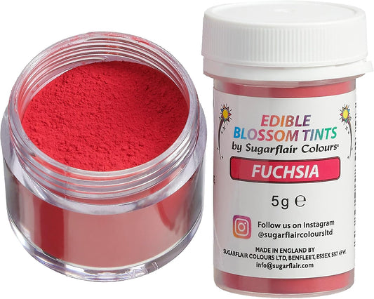 Sugarflair Fuchsia Food Colouring Dust (Blossom Tint), Powder Color, Edible, Matt Finish, Use on Cake Surfaces, Decorations Or Mix In Icing to Create Colourful Cakes & Bakes - 5g