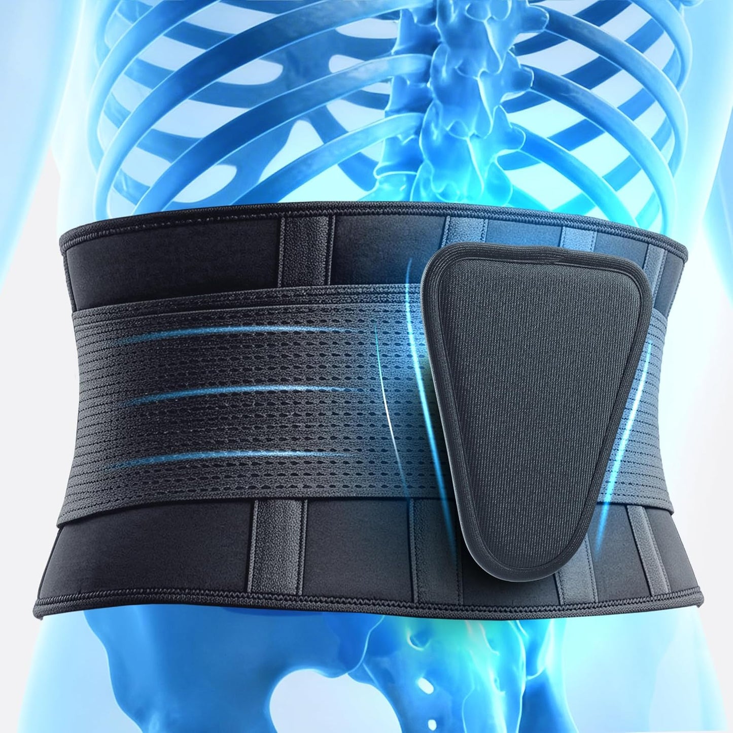 Back Brace for Lower Back Pain Relief M size, Lumbar Support Belt for Men & Women with Lumbar Pad, Ergonomic Design and Soft Breathable Material, Adaptive Fit for Herniated Disc, Sciatica, Scoliosis