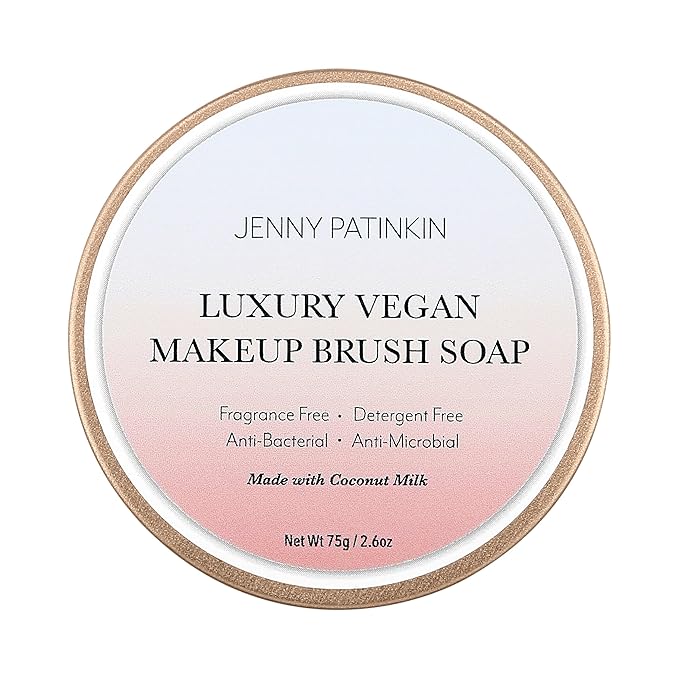 Jenny Patinkin Makeup Brush Cleaner Soap, Luxury Vegan Makeup Brush Soap, For All Brush Types â Synthetic & Natural Solid Cleansing, Professional Brush Cleaning Solution, Cruelty-Free