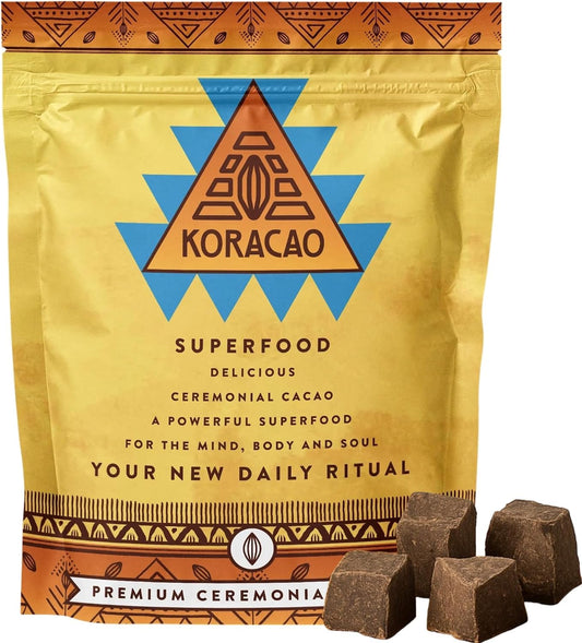 KORACAO Sustainably Harvested Cacao | Ideal Superfood for Everyday Bliss | Ceremonial Grade Cacao | Enhance Your Spiritual Journey with Ancient Superfood Delight - 1 Pound