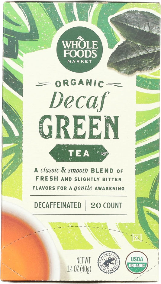 Whole Foods Market, Tea Green Decaf Organic, 20 Count