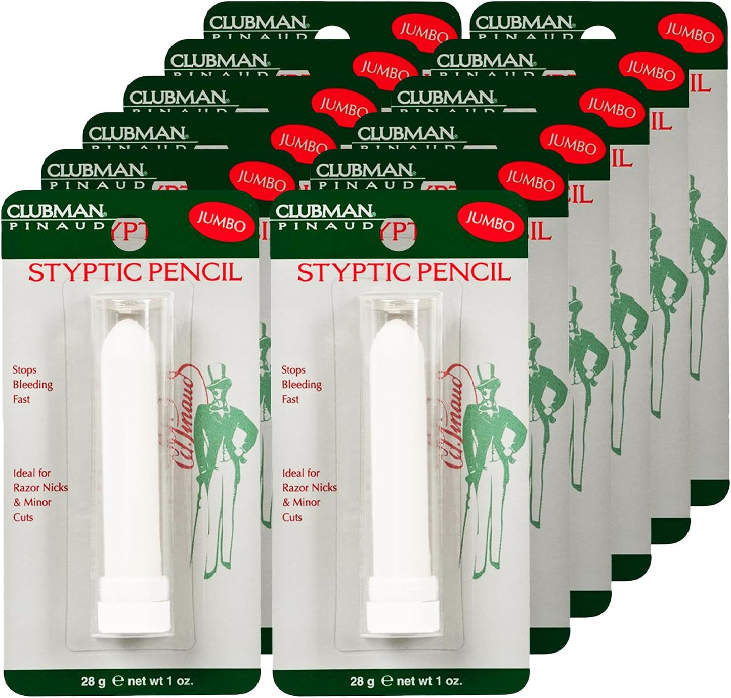 Clubman Pinaud Jumbo Styptic Pencil, 1 Oz (Pack of 12)