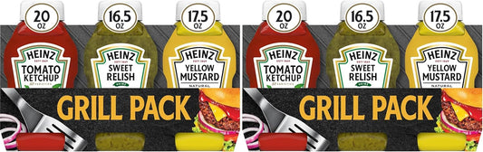 Heinz Tomato Ketchup, Sweet Relish & Yellow Mustard Grill Pack, 3 ct (Pack of 2)