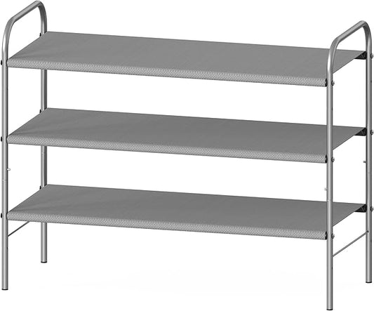 Simple Houseware 3-Tier Shoe Rack Storage Organizer, Grey â Space-Saving Shoe Shelf, Holds 9â16 Pairs, Sturdy Metal Frame, Easy Assembly â Closet, Entryway, Bedroom Shoe Storage Solution