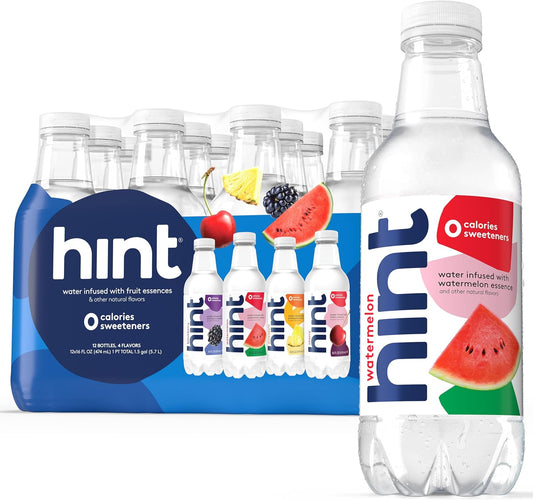 Hint Infused Bottled, Best Sellers Variety Pack - Sugar Free Flavored with Zero Calories, Natural Essences, and No Artificial Sweeteners - 16 Fl Oz (Pack of 12)