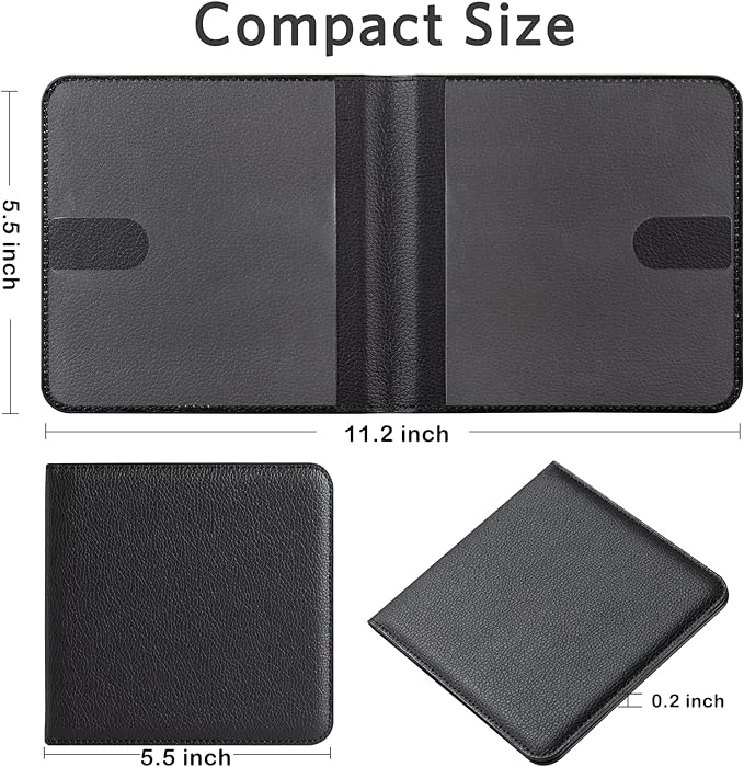 CoBak Car Registration and Insurance Holder - Men and Women Small Lightweight Vehicle Glove Box Car Organizer, Auto Truck Comparment Accessories Case for Essential Document, Driver License (Black)