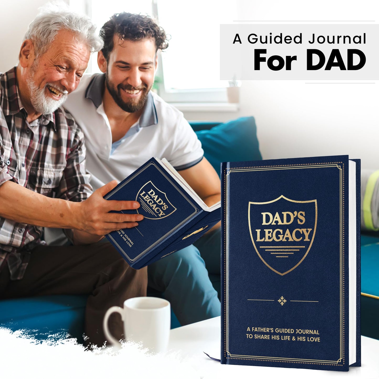 Dad’s Story Journal (Hardcover) – A Guided Legacy Journal for Dad to Share His Life Story and Memories | Sentimental Gifts for Dad’s Birthday, Retirement| Thoughtful Prompts & Family Tree Included