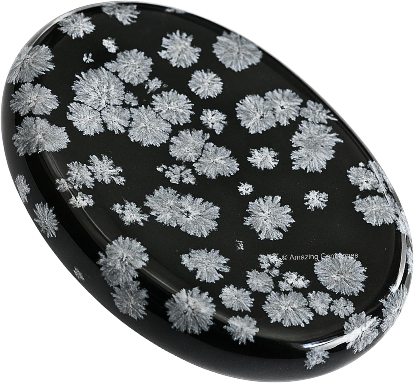 Amazing Gemstone Snowflake Obsidian Worry Stone Crystals and Healing Stones for Stress Relief Gifts - Piedra Crystal Fidget for Meditation - Unique Stocking Stuffers and Birthday Gifts