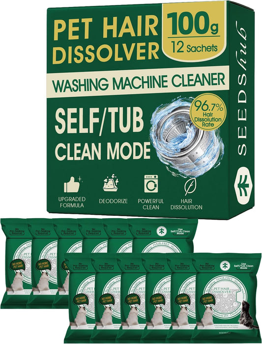 Pet Hair Dissolver for Washing Machine, Pet Hair Remover for Laundry, 96.7% Dissolution Rate, Dog Hair Remover, Cat Hair Remover, Up to 12 Months of Use, HE/Top/Front-Load Compatible, Septic Safe