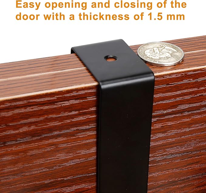 SKOLOO Over The Door Hook - for Doors up to 1-3/4'' Thickness, Metal Door Hanger with 5 Triple Hooks, Black Over The Door Hanger for Coats, Hats, Towels, Assembly Required