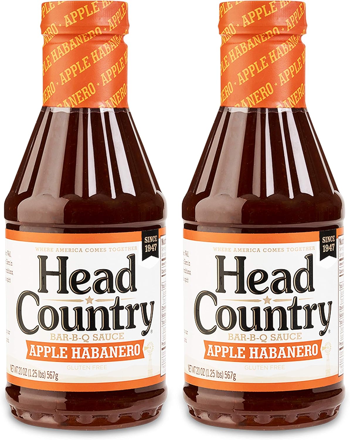 Head Country Bar-B-Q Sauce, Apple Habanero Flavor, 20oz (pack of 2)