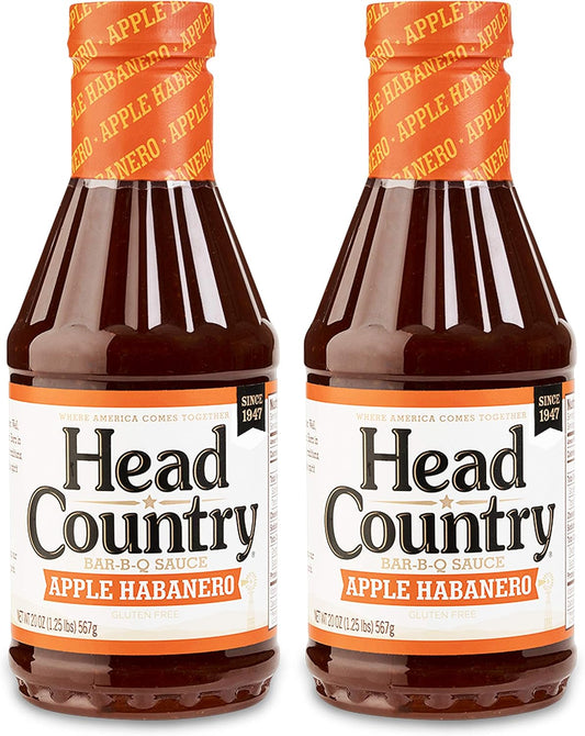 Head Country Bar-B-Q Sauce, Apple Habanero Flavor, 20oz (pack of 2)