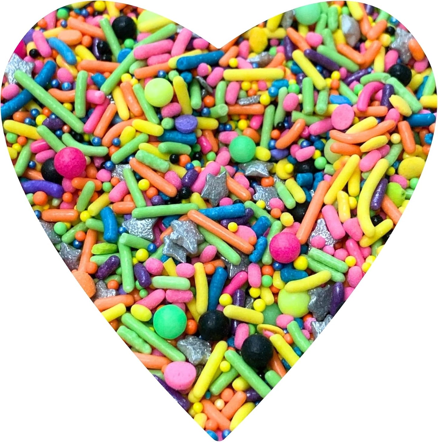 COOL MOM SPRINKLES Retro Neon 90's Sprinkles (4 oz.) – Themed Birthday Sprinkles for Decorating Cakes, Cupcakes, Cookies & Desserts – Glow Under UV Light - Mixed in the USA/Gluten-Free